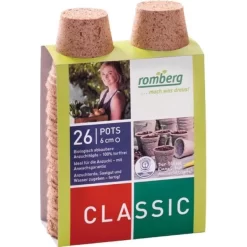 Vezelpotjes Rond 6 Cm - Biologisch Afbreekbaar - Set Van 26 Stuks