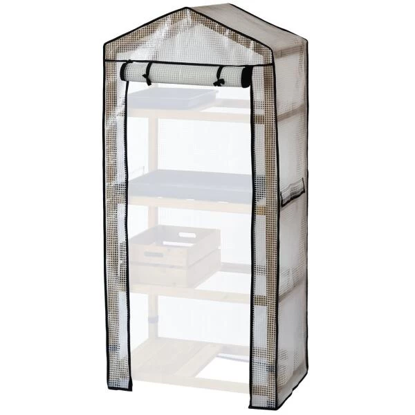 Vegtrug Kweekkas Met Houten Frame - 4 Rekken 3 Vegtrug Kweekkas Met Houten Frame - 4 Rekken - Afbeelding 3