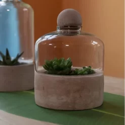 ESSCHERT DESIGN Kweekstolp Glas Op Betonbasis -Tuinplantapparatuur Winkel kweekstolp glas op betonbasis 1628768694 1 600