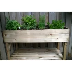 Verhoogde Moestuinbak - 120 × 60 × 86,5 Cm -Tuinplantapparatuur Winkel kweektafel hout naturel 1535801203 1 600