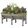 Vegtrug Verhoogde Kweektafel Grijs - 180 × 76 × 80 Cm
