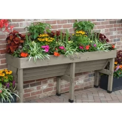 Verhoogde Kweektafel Muurmodel Grijs - 180 × 46 × 80 Cm